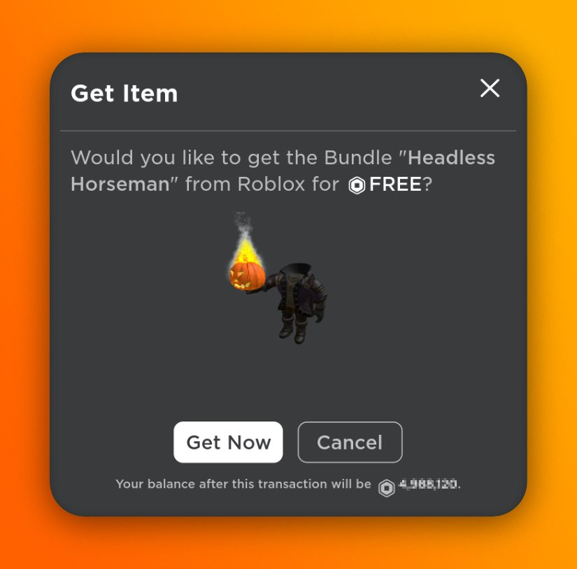 How To Get FREE Headless Horseman.. (Roblox) 