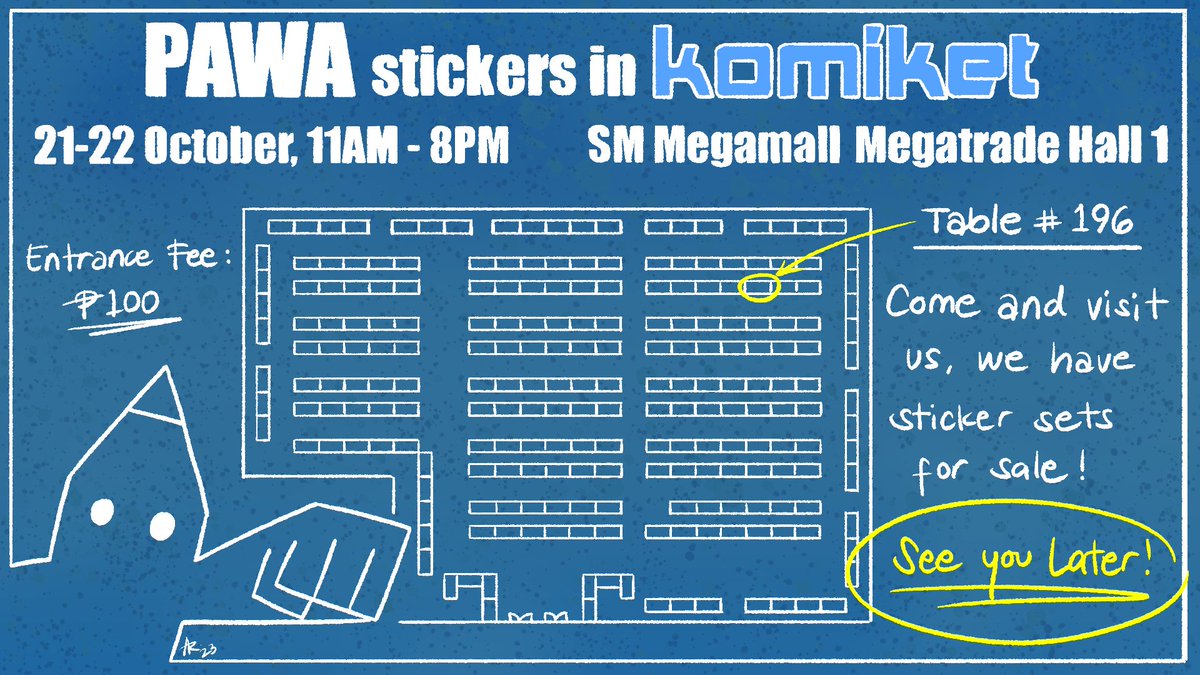 PAWA_Official's tweet photo. We are selling stickers at @KomiketPH today until tomorrow at SM Megamall! See you there and grab our sticker sets!

Thank you to the following artists for the sticker set designs: Jehanne Sanchez, Glea Marte, and Marvinne De Guzman https://t.co/g4TZwC97Si