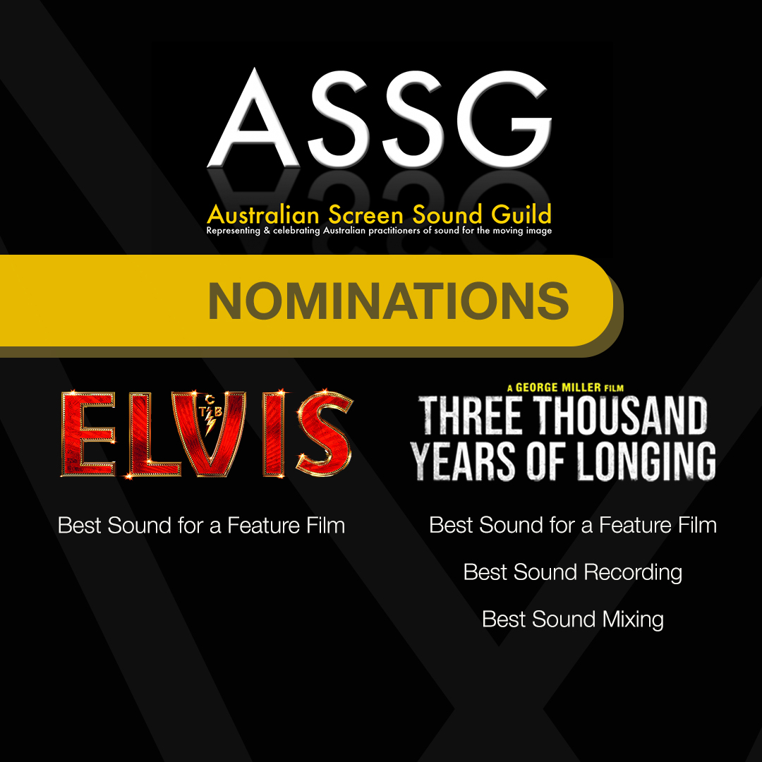 SpectrumFilmsFS's tweet image. Congrats to Elvis and Three Thousand Years of Longing on their well-deserved 2023 ASSG nominations.

Shout out to our sound team Angus Robertson, Glenn Butler, Sam Hayward and Daniel Hackett.

Spectrum is proud to have contributed to the success and recognition of these projects.