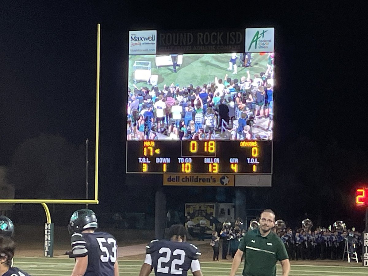 HEY <a href="/MHSMavs/">McNeil High School</a> … YOUR <a href="/FootballMcneil/">McNeil Football</a> team just WON HOMECOMING!!! Final score MAVS 17 - Dragons 0!! LET’s GO MAVS!!!! 💚💙🐎🏈❣️WE ARE SO PROUD OF OUR MAVS!!! Great job!!
