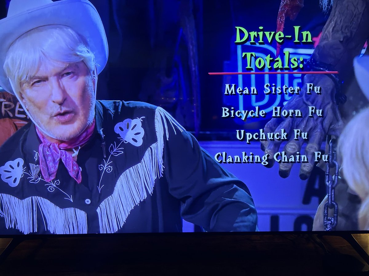 AceDucey95's tweet photo. I wish there was a book, of all of the driving totals that Joe Bob Briggs has ever done. That would be awesome.
I love the totals! And my wife always like the Fu’s!
#TheLastDriveIn @therealjoebob @kinky_horror @SetDarcyFree @Shudder #mutantfam #IronMutant ! https://t.co/TOnpG3qeVZ