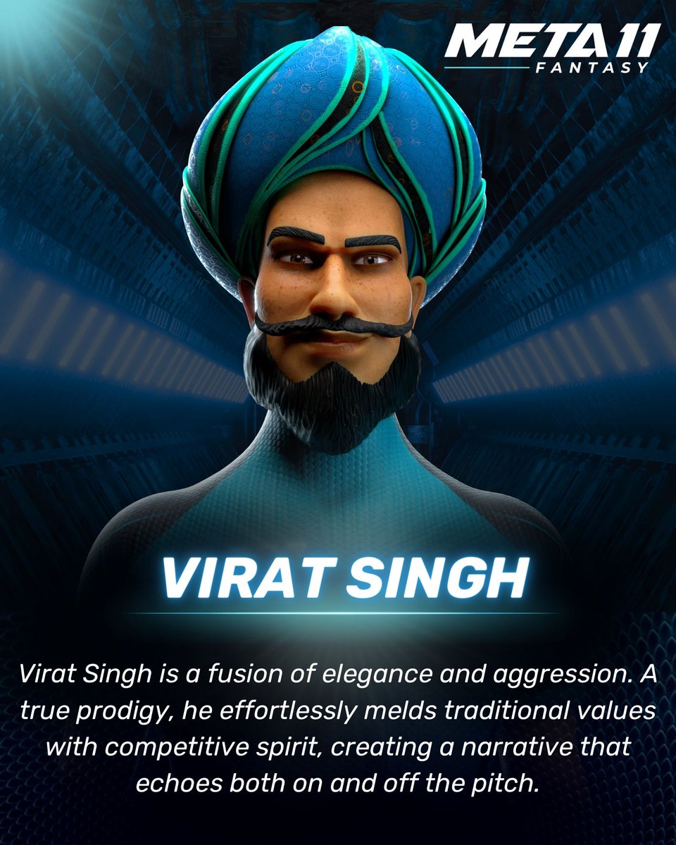 Meta11official's tweet photo. Virat Singh has garnered the nickname 'The Artist' for his grace and style of strokeplay, and kids all over the world dream of striking the ball with his elegance π
#KnowYourAvatar #META11 https://t.co/UEDYoGEqVg