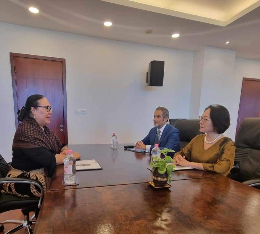 It was a pleasure to welcome and meet with @HeadUNDRR Mami Mizitori in Nukualofa. Disaster preparedness is critical for the safety and security of vulnerable countries including Tonga. Thank you UNDRR for the support and continued engagement.