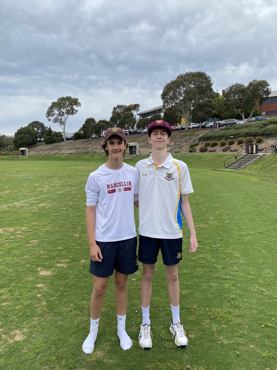 MarcellinSport's tweet photo. Our 1st XI are hosting @camberwellgram on the Bray Oval. Congrats to Joshua who made his debut this morning. Braydon 79, Lachlan 52. Marc 8-253 off it’s 50 overs.  #StriveForTheHighest https://t.co/neBEadkYCR