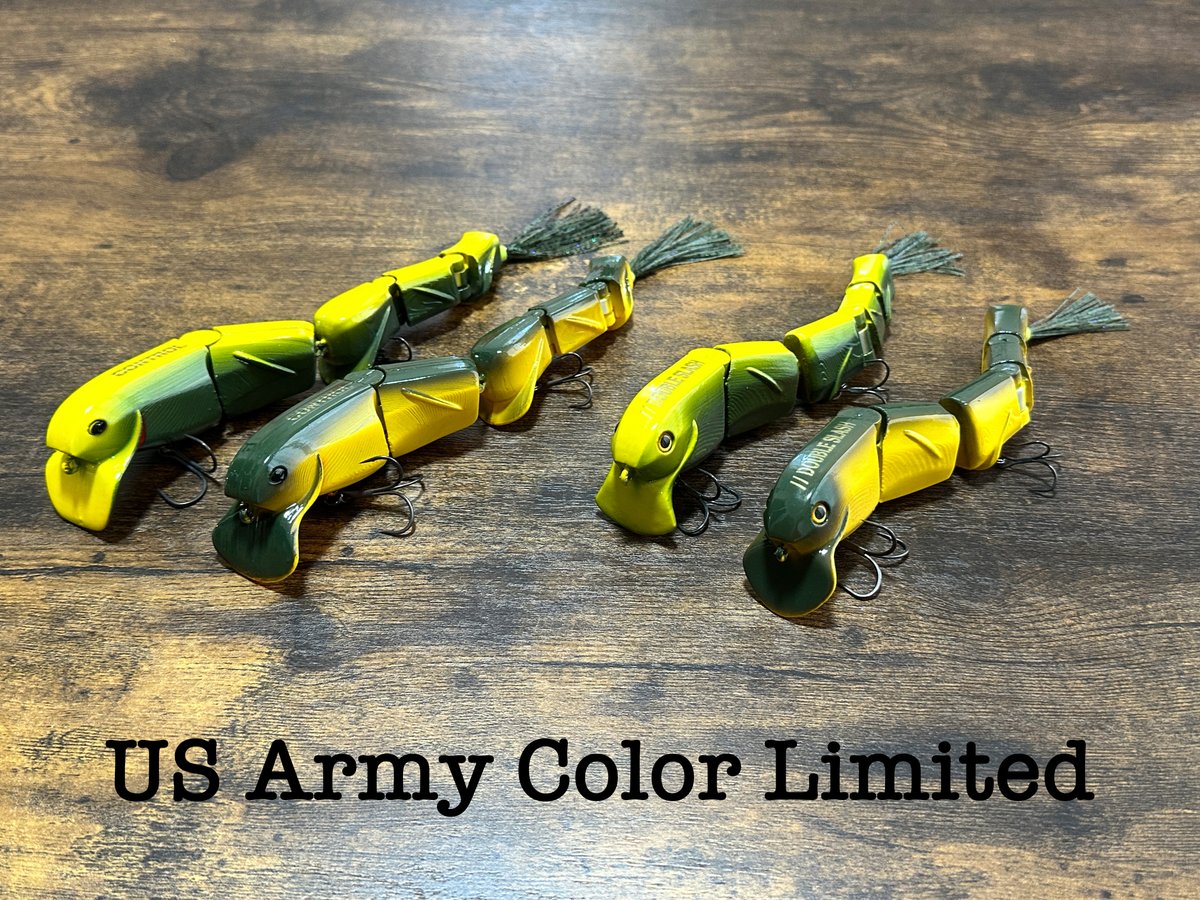 becstorebass's tweet photo. 販売開始1周年記念限定カラー!
US Army Color Limited
本日販売開始!
↓購入はこちら↓
https://t.co/oAfNxgsWWz
#ヴァイングローブラザーズ #DOUBLESLASH #Control #ルアー #バスルアー #プラグ #ワーム #ワーミング #ジョイントベイト #ビッグベイト #Jr #タイニー #ブラックバス #ビッグバス #ランカーバス #バスフィッシング #ルアーフィッシング #フィッシング #バス釣り #ルアー釣り #釣り #釣具