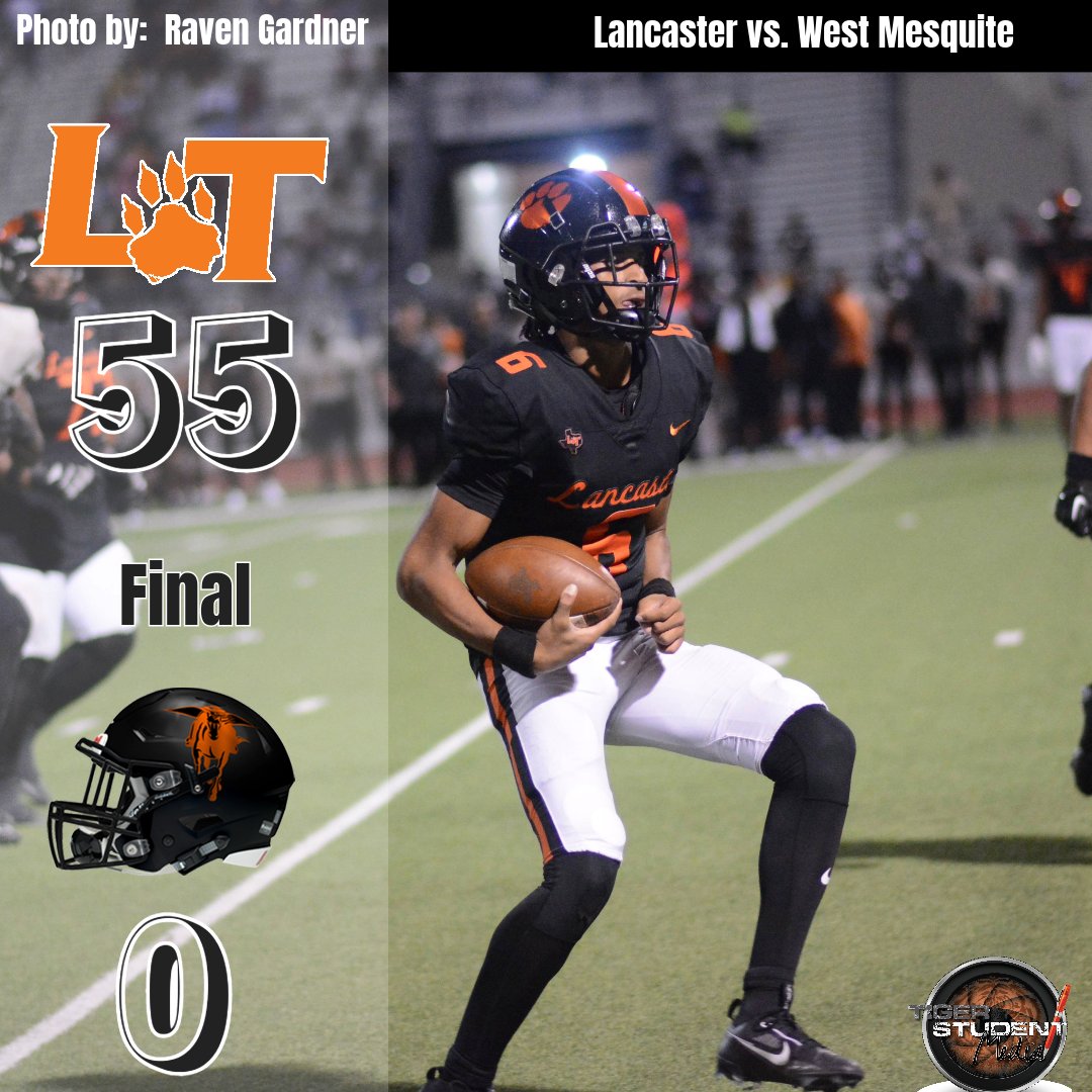 TigerSdntMedia's tweet photo. Following tonight's victory, the Lancaster Tigers are now 3-5 on the season and 2-3 in District 7-5A (1) play.  They now travel to Mesquite to play North on Friday, October 27th. #WEBO #txhsfb https://t.co/HhcQb1jiiA