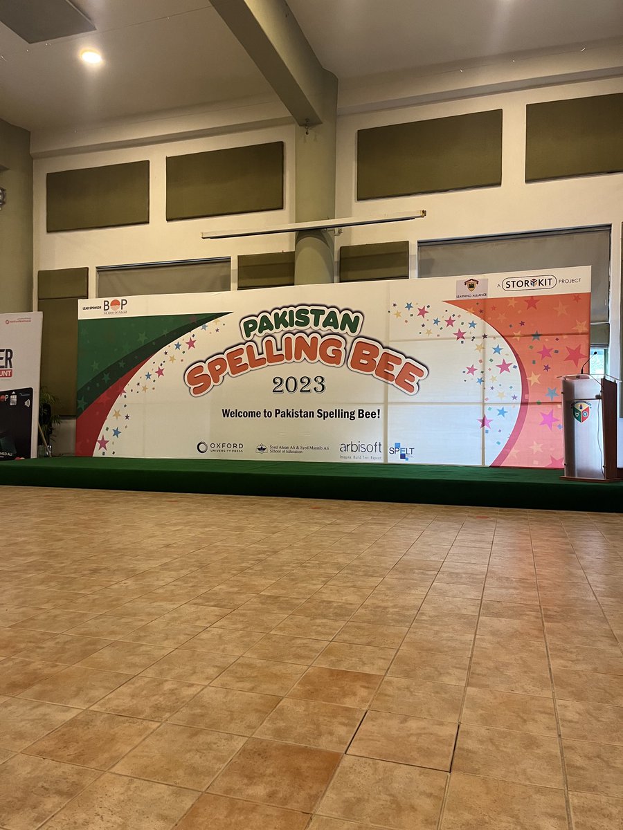Nofel Daud (@nofeldaud) on Twitter photo So excited to see Pakistan Spelling Bee getting underway!
<a href="/thebankofpunjab/">The Bank of Punjab</a> <a href="/StorykitProgram/">Storykit</a> <a href="/zafar_masud/">Zafar Masud</a> <a href="/Chasadzia/">Asad Zia</a> <a href="/boptaqwa/">BOP Taqwa Islamic Banking</a> So excited to see Pakistan Spelling Bee getting underway!
<a href="/thebankofpunjab/">The Bank of Punjab</a> <a href="/StorykitProgram/">Storykit</a> <a href="/zafar_masud/">Zafar Masud</a> <a href="/Chasadzia/">Asad Zia</a> <a href="/boptaqwa/">BOP Taqwa Islamic Banking</a>