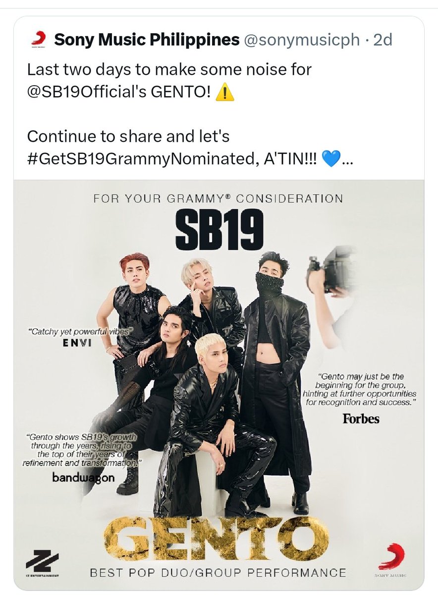 Praying for our Ppop kings #SB19's Grammy nomination.Hoping that we can get the judges attention so  their entries will make it to the Grammys .@SB19Official #SB19RoadToGrammyNomination #GetSB19GrammyNominated #GENTO #CRIMZONE