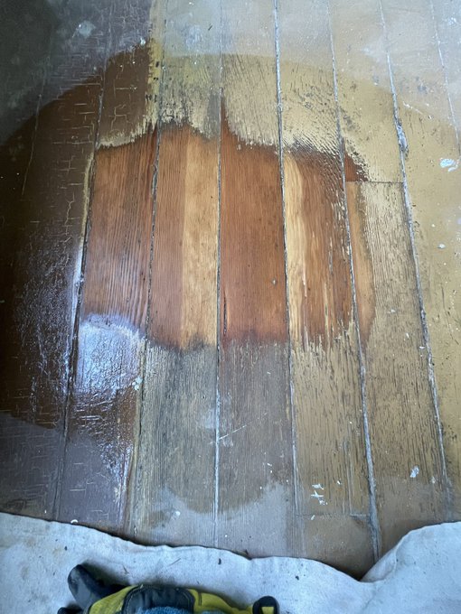 I did a test patch on the floors today and we&rsquo;re all extremely excited about it: https://t.co/356Eyl