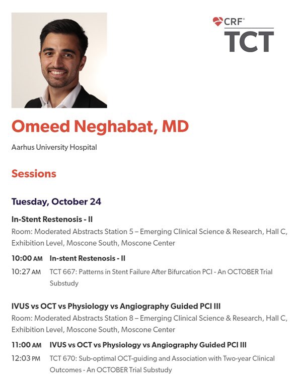 Omeed Neghabat (@omeedneghabat) on Twitter photo Headed to San Francisco for this year’s <a href="/crfheart/">Cardiovascular Research Foundation</a> <a href="/TCTMD/">TCTMD</a> congress! Looking forward to sharing important insights from <a href="/OctoberTrial/">OCTOBER Trial</a> ❤️
<a href="/NielsRHolm/">Niels R. Holm</a> <a href="/LNAndreasen/">Lene Nyhus Andreasen</a> <a href="/h_evald/">Evald Høj Christiansen</a> Headed to San Francisco for this year’s <a href="/crfheart/">Cardiovascular Research Foundation</a> <a href="/TCTMD/">TCTMD</a> congress! Looking forward to sharing important insights from <a href="/OctoberTrial/">OCTOBER Trial</a> ❤️
<a href="/NielsRHolm/">Niels R. Holm</a> <a href="/LNAndreasen/">Lene Nyhus Andreasen</a> <a href="/h_evald/">Evald Høj Christiansen</a>