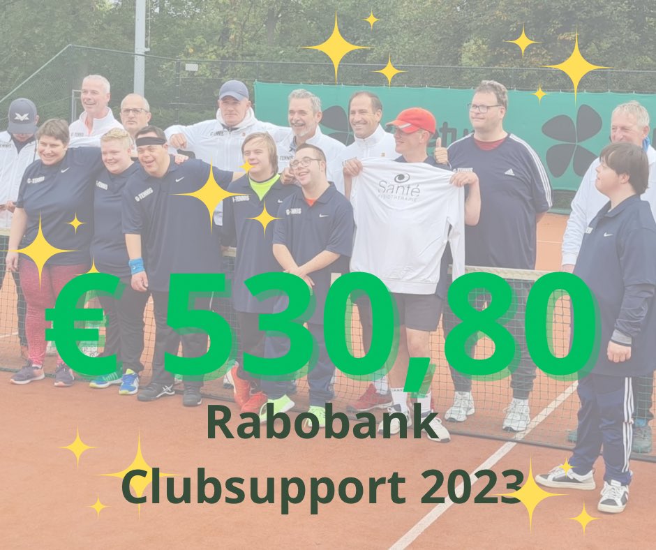 Iedereen bedankt voor het stemmen in de Rabobank Clubsuppport. Rijnhuyse heeft toch maar mooi € 530,80 voor onze G-tennissers ontvangen. Daar gaan we mooie dingen mee doen! 
#tennis #nieuwegein #rijnhuyse <a href="/Rabobank/">Rabobank</a>