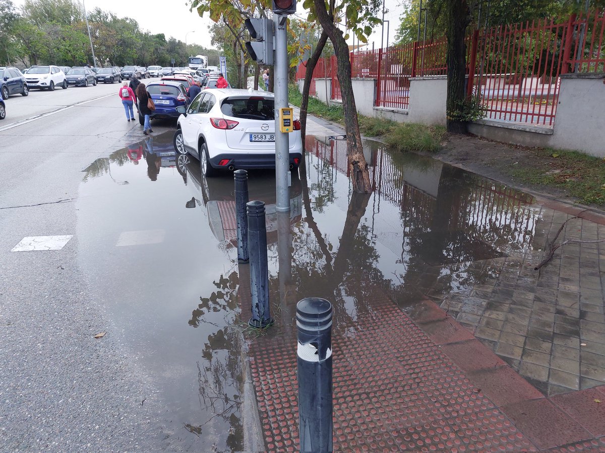 CastejonFerrer's tweet photo. A/A @Lineamadrid @JMDHortaleza @davidpere ruego procedan a dar una solución definitiva a las continuas inundaciones en el entorno @ceip_zaragueta. Cada día de lluvia intensa inviable acceder x la C. Tomás Redondo e implica la inundación del patio y del gimnasio del cole. Ayer 👇. https://t.co/c0OypQbIkx
