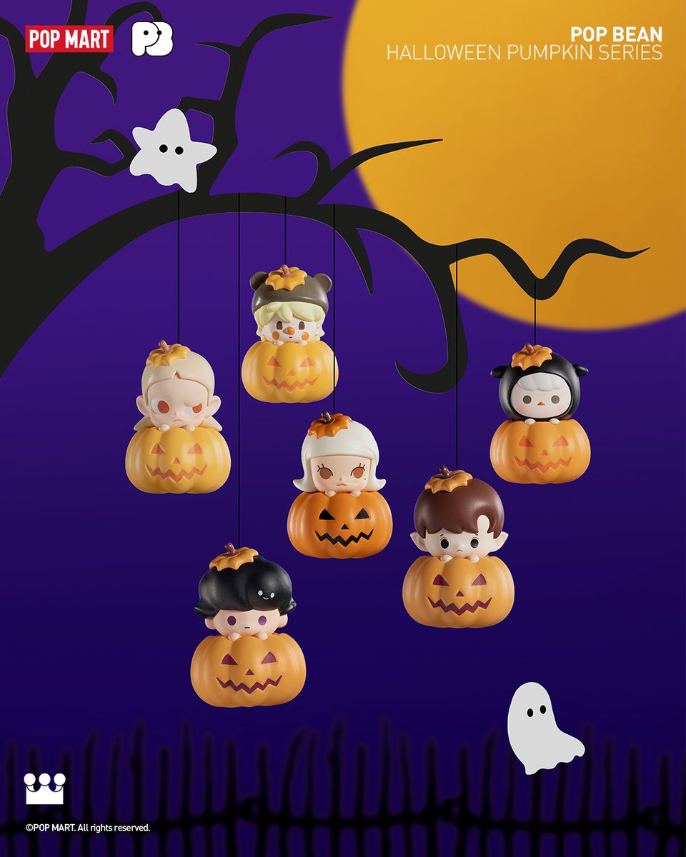 POPMARTGlobal's tweet photo. 🎃 The most SPOOKTACULAR 👻 POP MART Halloween night is coming!

POP BEAN Halloween Pumpkin Series
Release date: 2023/10/20 https://t.co/rNd11Gywh7