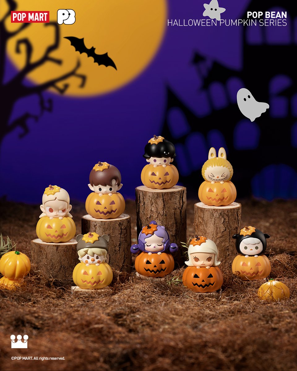 POPMARTGlobal's tweet photo. 🎃 The most SPOOKTACULAR 👻 POP MART Halloween night is coming!

POP BEAN Halloween Pumpkin Series
Release date: 2023/10/20 https://t.co/rNd11Gywh7