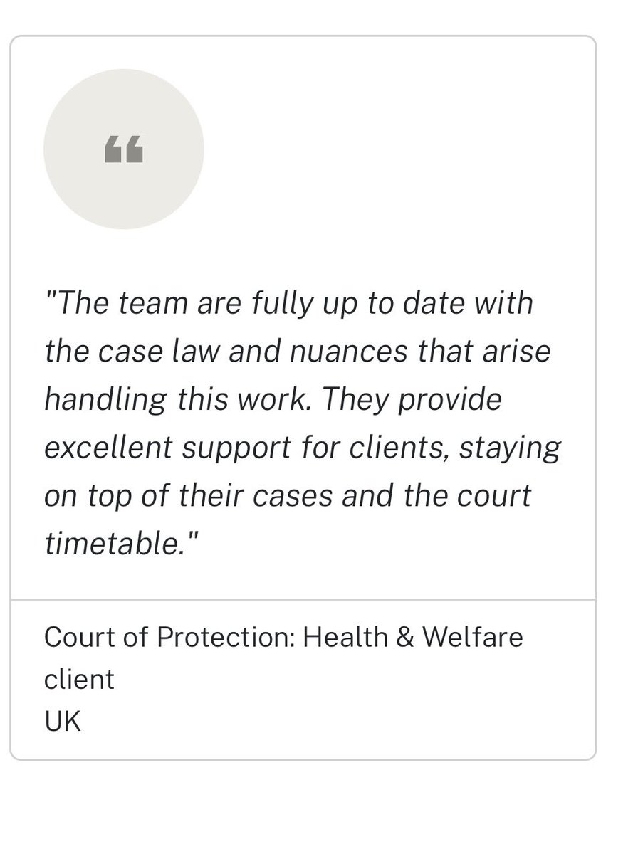 Thank you to everyone who said great things about our @Ashfords_Law #CourtofProtection team. We are thrilled to be ranked for the first time in #Chambers and I’m delighted to maintain my ranking alongside @katielwebber & @natalielorna1 Associate to watch. So proud!