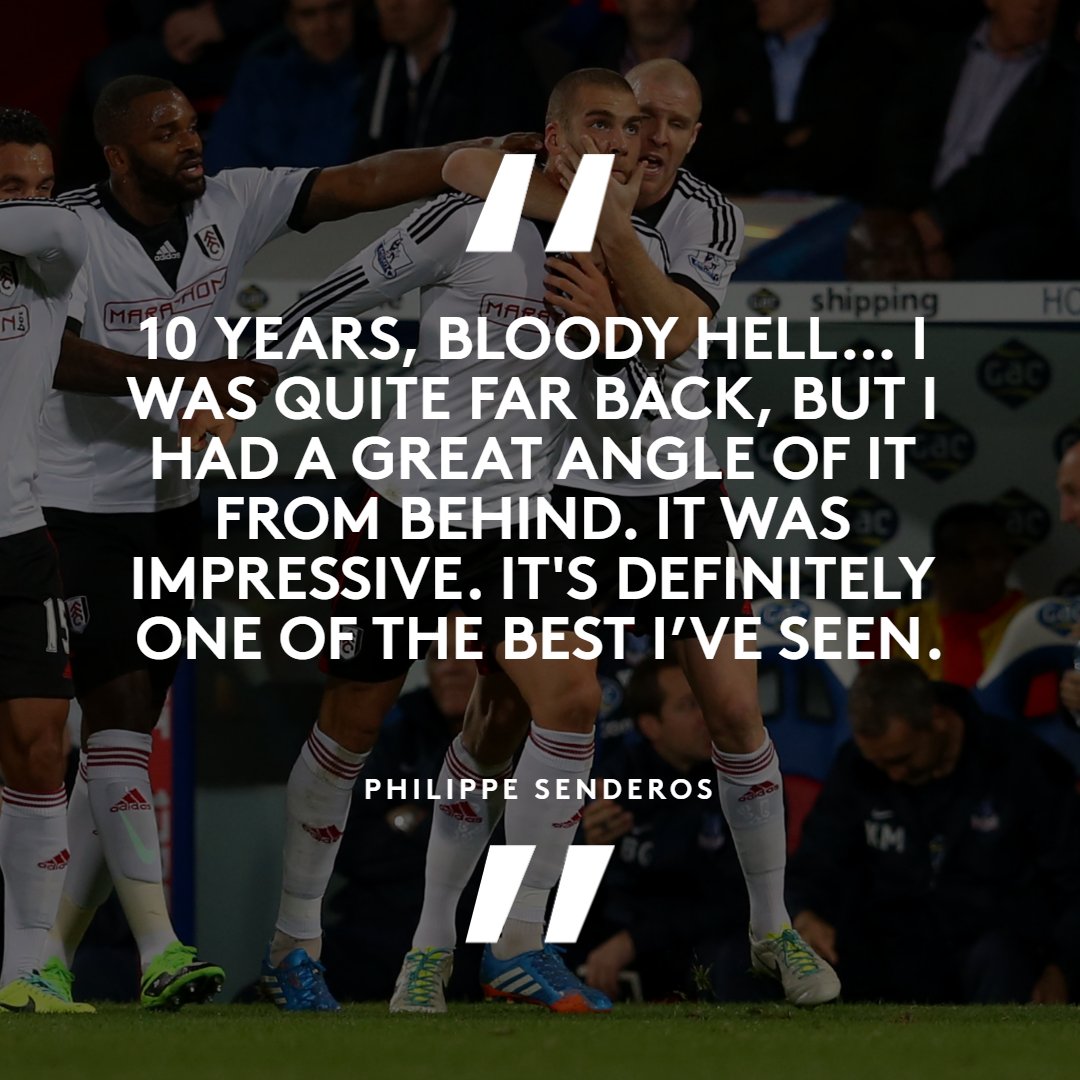 FulhamFC's tweet photo. The most impossible of goals. 🤯

It's been ten years since @PajtimKasami scored one of the best the @premierleague has ever seen!