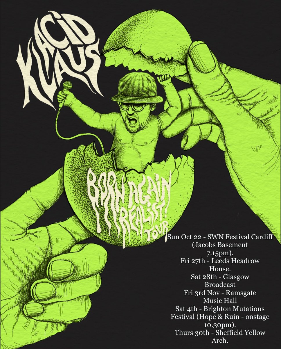 Last run of Acid Klaus live weekend parties for the year - are as thus - do come if yer Local !! Live music is just a rehearsal without people. x 
Tickets in the link. 
musicglue.com/acidklaus/live