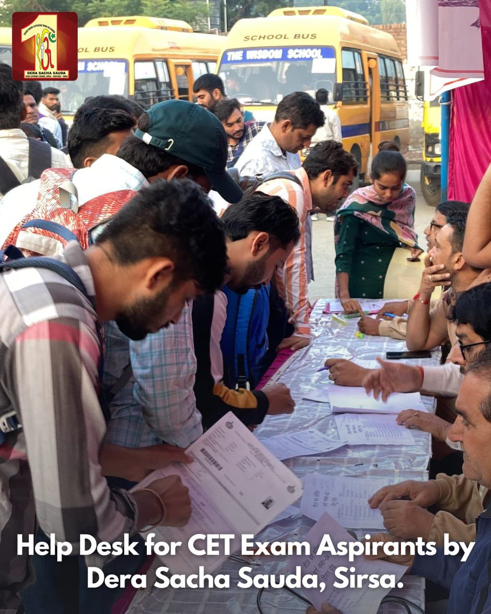 DSSNewsUpdates's tweet photo. 50,000 students, one heartwarming journey!

Dera Sacha Sauda volunteers, with their dedication, guided students preparing for the CET exam, leading to enriching experiences. Gratitude pours in from all corners for the profound guidance of Saint Dr. @Gurmeetramrahim Singh Ji Insan. 🙏 #HelpDesk #VolunteersInAction #DSSForEducation #DeraSachaSauda