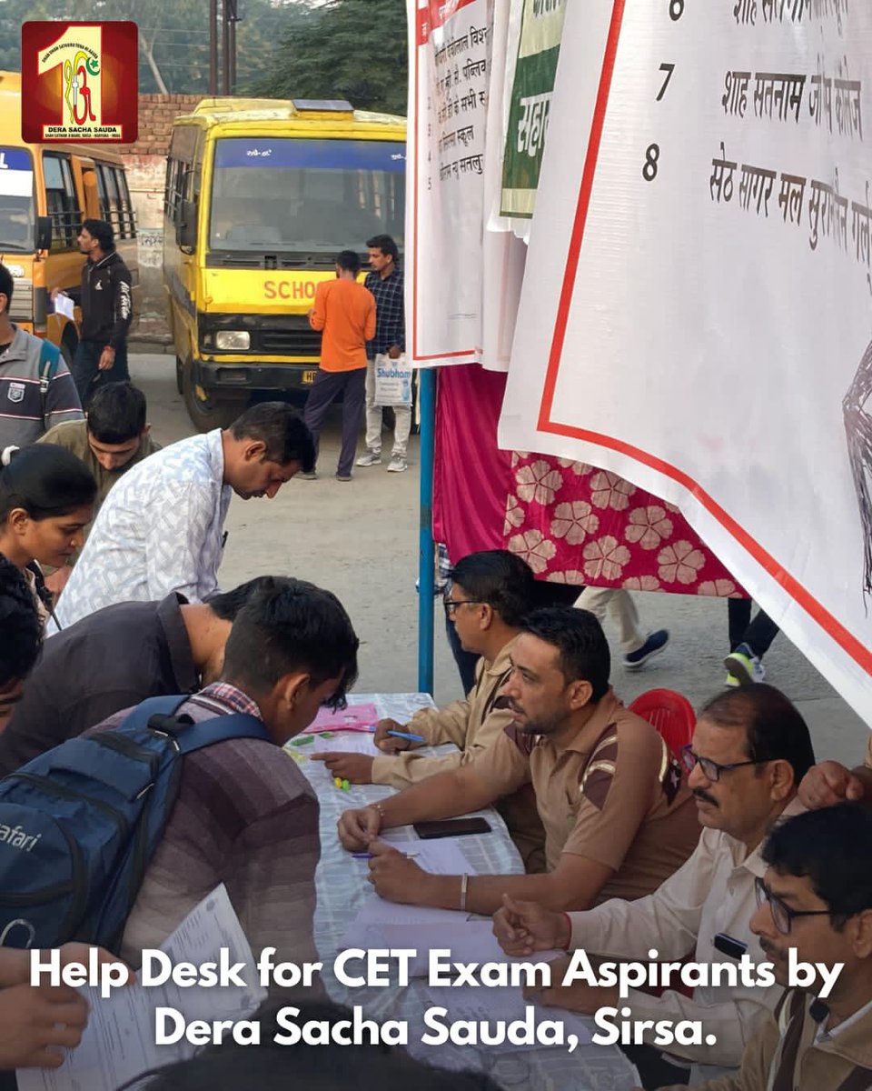 DSSNewsUpdates's tweet photo. 50,000 students, one heartwarming journey!

Dera Sacha Sauda volunteers, with their dedication, guided students preparing for the CET exam, leading to enriching experiences. Gratitude pours in from all corners for the profound guidance of Saint Dr. @Gurmeetramrahim Singh Ji Insan. 🙏 #HelpDesk #VolunteersInAction #DSSForEducation #DeraSachaSauda