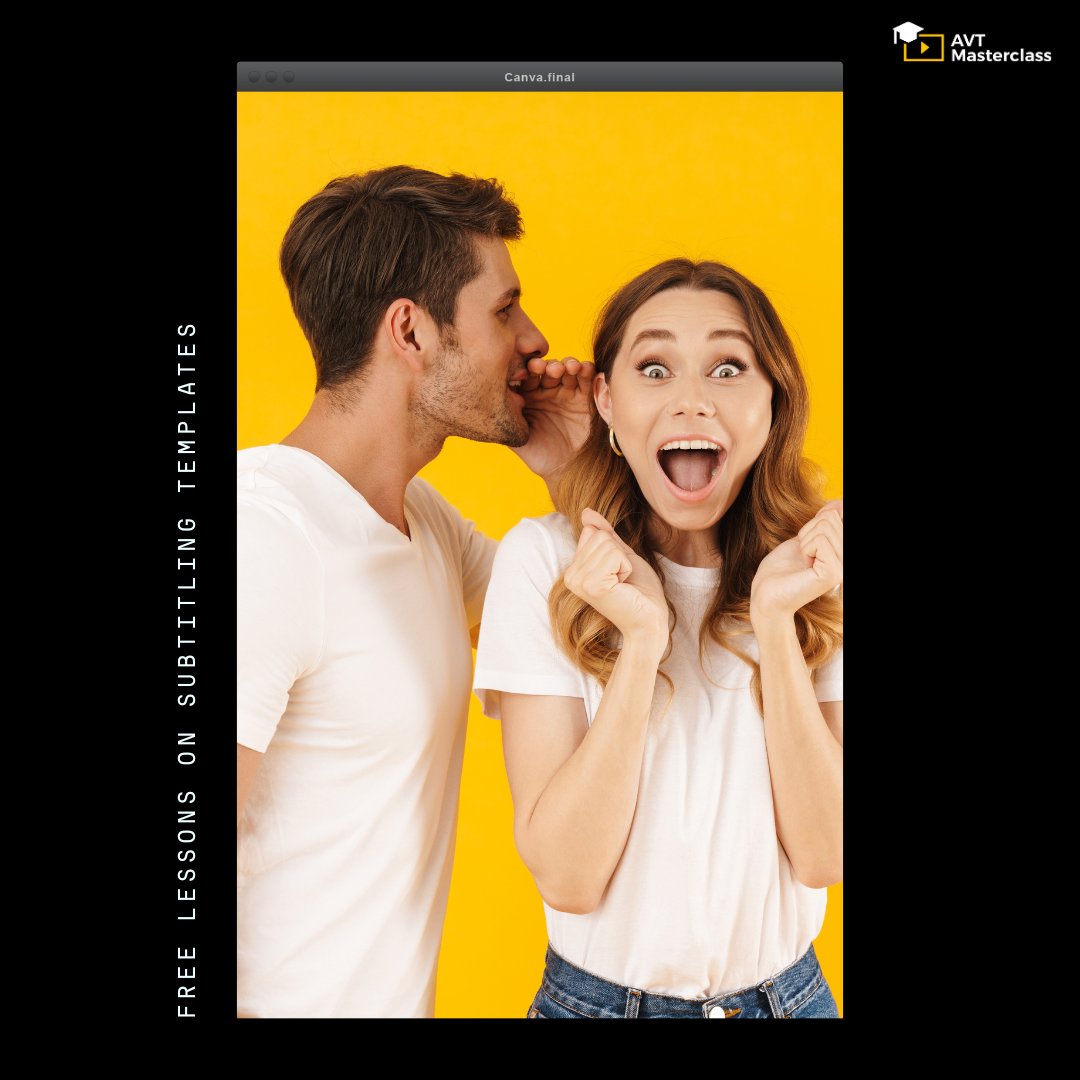 AvtMasterclass's tweet photo. You don’t know what #subtitling #templates are?
➡️Sign up for free lessons on subtitle template creation here:
 https://t.co/OQqFrTJpZh
#AVTMasterclass #Localization #AVT #CPD https://t.co/koF9kVZPVc