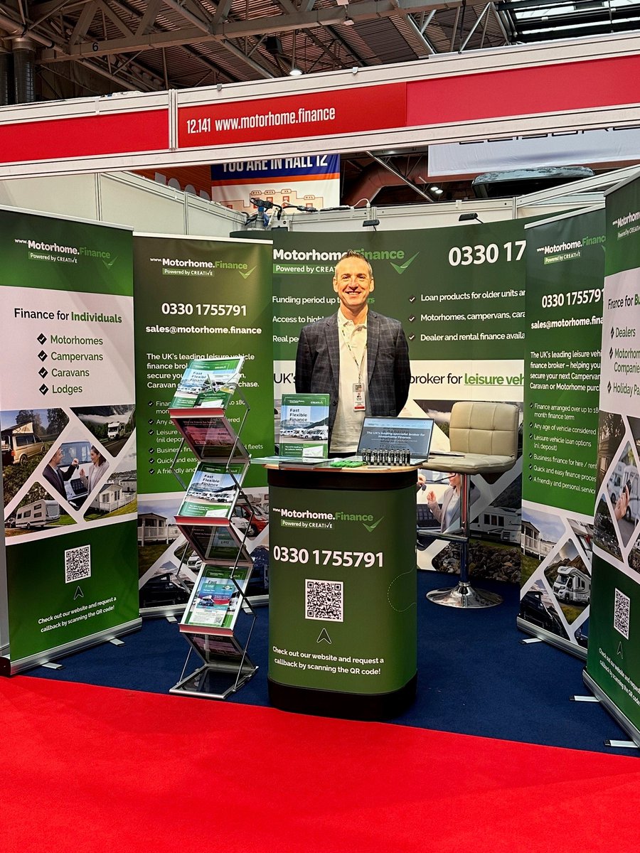 CreativeMhome's tweet photo. Weekend shift raring to go at the @NECCaravanShow #motorhomefinance #campervanfinance https://t.co/qA1OqcPWV9