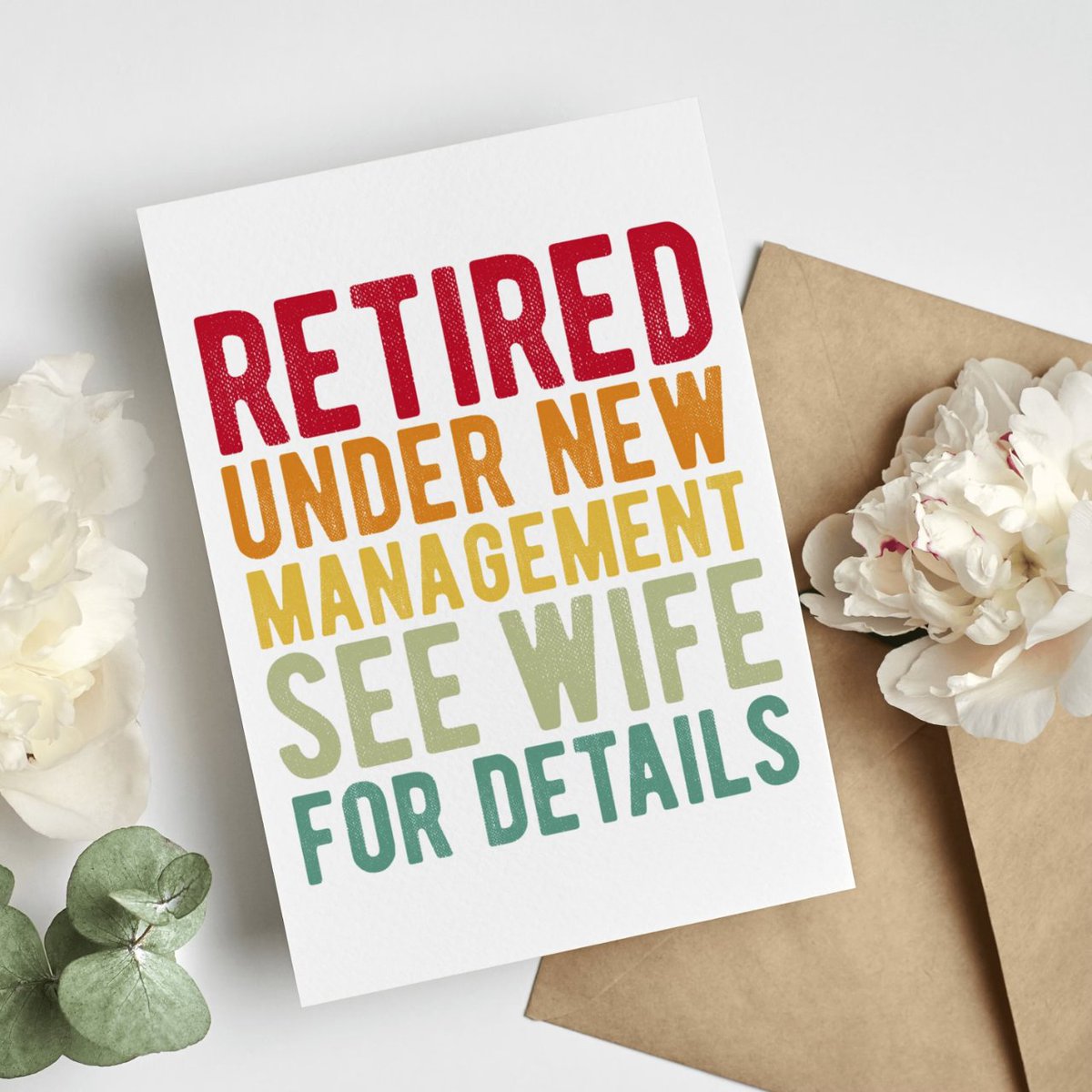 Retirement Under New Management Card 😌 etsy.me/3ZZz4UU 🖱️ #Retire #Relax #LeavingCard #SorryToSeeYouGo #GoodbyeCard #GoodLuckCard #Retired #RetirementCard #PersonalisedCard #BeeyoutifulCards #BeeyoutifulGifts
