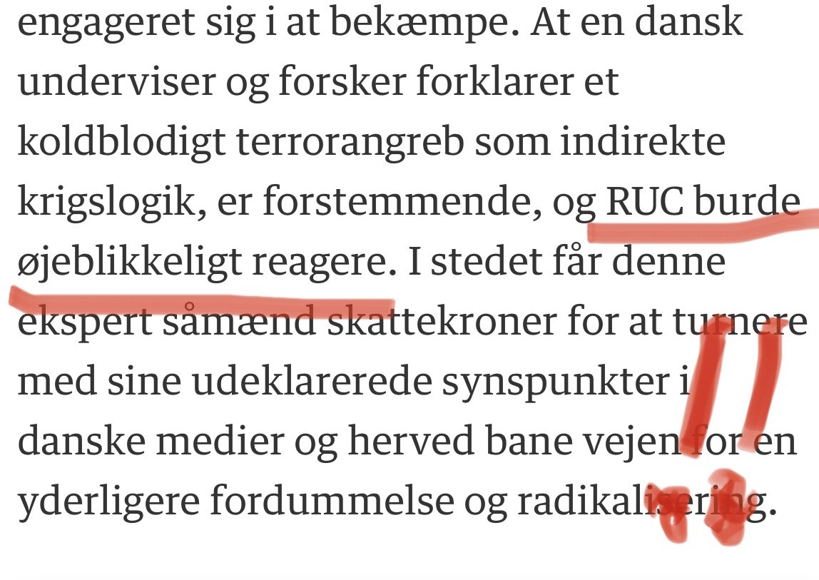 Nej! RUC bør ikke “reagere”, fordi Sune Haugbøll, som er forsker på <a href="/roskildeuni/">RUC</a>, har udtalt noget til radioen. 
Vildt nok at en avisleder i JP inddrager en forskers arbejdsgiver ifm en udtalelse til pressen! #ytringsfrihed #dkmedier