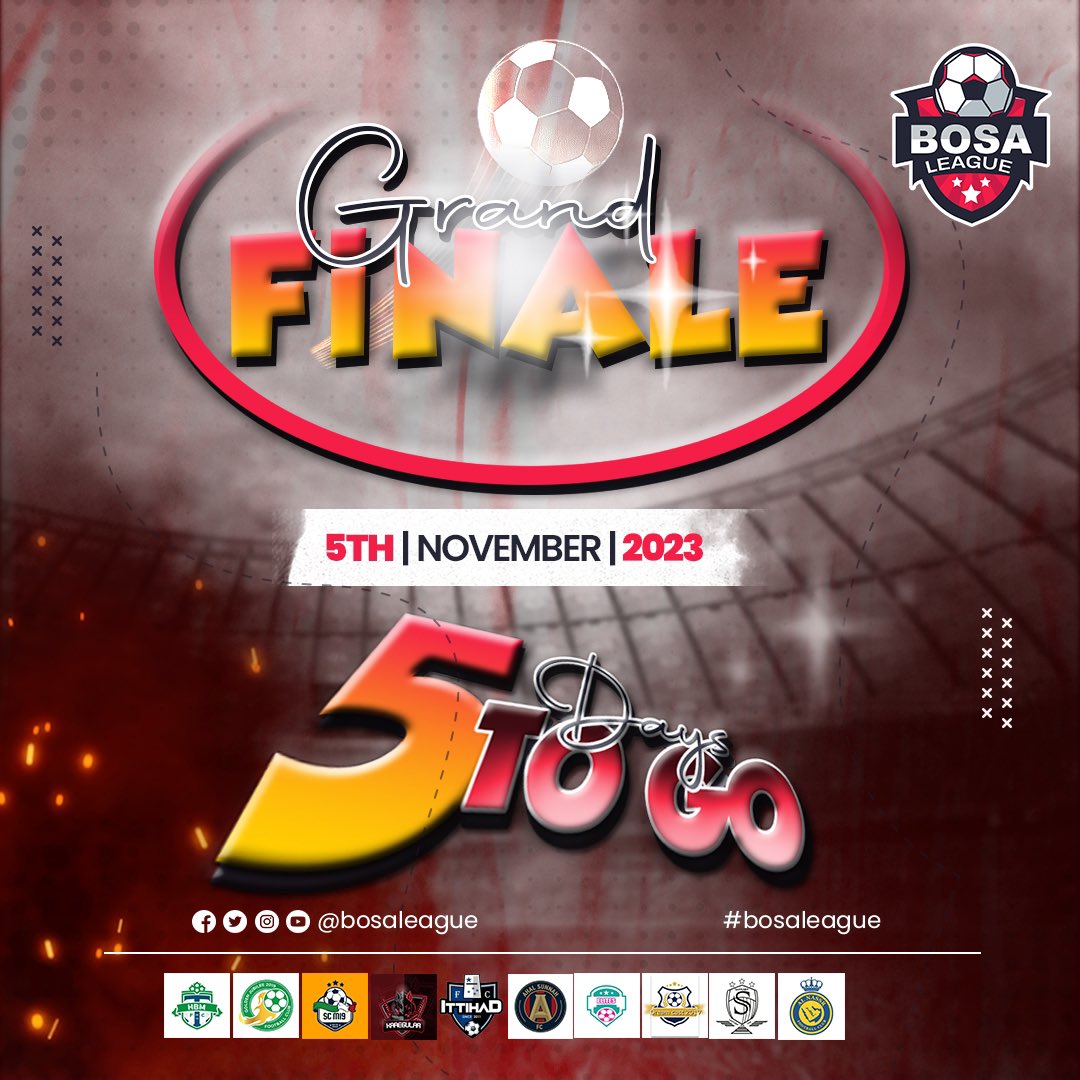 We bring you good News🌟🎊! The <a href="/BosaLeague/">Bosa League</a>  Tournament is HERE with a Bang! Will #GOLDENJUBILLEE top the table as expected? Each team has got a fair shot at the title! Every Sunday!
<a href="/BosaLeague/">Bosa League</a> 
#Season1
<a href="/welitravel/">Weli Travel</a> is the way✈️✈️