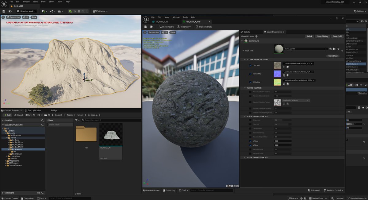 koi_chiro's tweet photo. gnomon workshop のチュートリアルで詰んでる…　マテリアルインスタンスを適用しても色のみ変わってtextureが表示されない…
gnomonも公式discord作ってほしい　
一旦寝かしておくか… https://t.co/gTS8hd9RIR