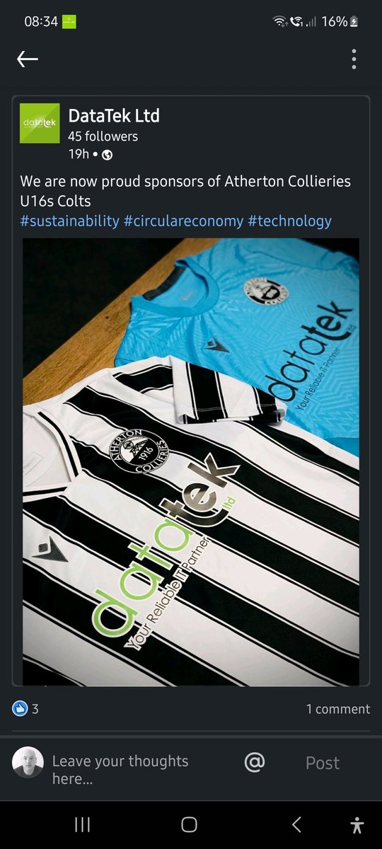 woowar105's tweet image. Massive thanks to all at Datatek for their continued support👏👏👍 @AthertonCColts @geeivers