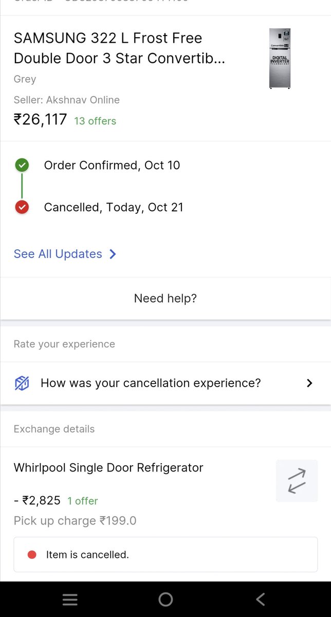 Ajaychandx's tweet photo. @flipkartsupport Amazing shopping experience with @Flipkart  
For last 4 days sending msgs that in 24 hrs U will get resolution and this is the resolution WOW! 
Order cancelled by default😆
Sorry @amazonIN to choose them over you! Learned frm my mistake today. https://t.co/DGhPXFfy8j