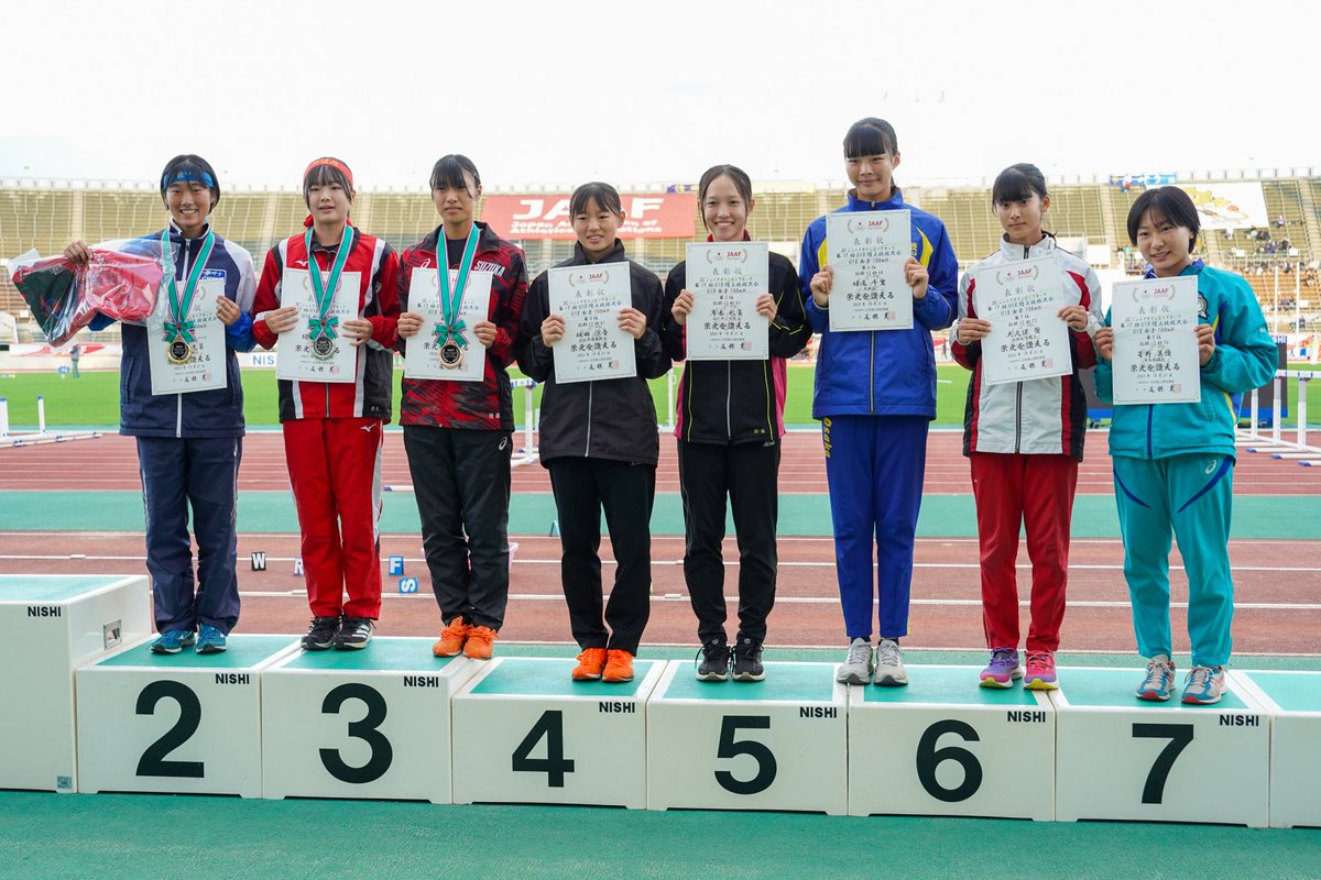 U18U16陸上大会 2日目】 ◇U18女子 100mハードル（0.762m）✨表彰式