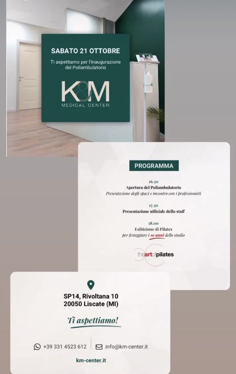 Oggi aprirà le porte K&amp;M Medical Center a Liscate, il poliambulatorio che sarà in grado di offrire prestazioni di massima eccellenza attraverso la professionalità di medici specialisti in diversi campi della salute psico-fisica.

km-center.it