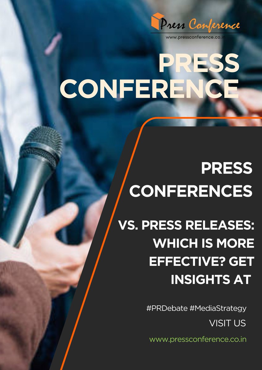 ConferenceUs's tweet image. Press conferences vs. press releases: Which is more effective? Get insights at pressconference.co.in  #PRDebate #MediaStrategy