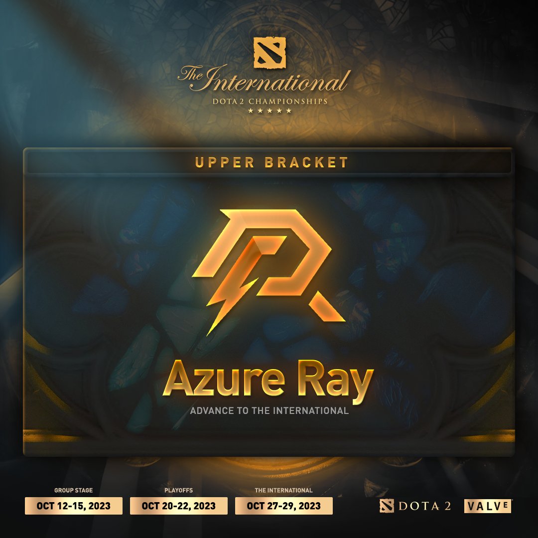 wykrhm's tweet photo. Azure Ray advance to The International. They are now Top 6 which means that a CN team is guaranteed a Top 3 Finish at The International 2023. nouns will have to continue their TI journey in the Lower Bracket. #TI12 #Dota2 https://t.co/SVWmiBUsH0