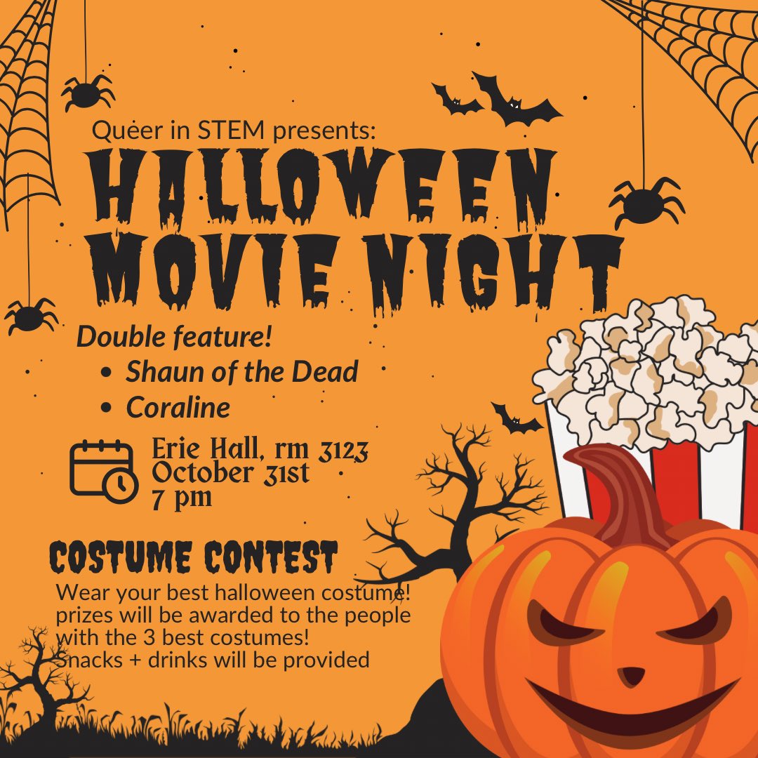 queerinstem21's tweet photo. Join us on Halloween night for a spooky double feature (with a costume contest!) 🎃👻

RSVP at the link in our bio 🔗 https://t.co/JEebW7kflx