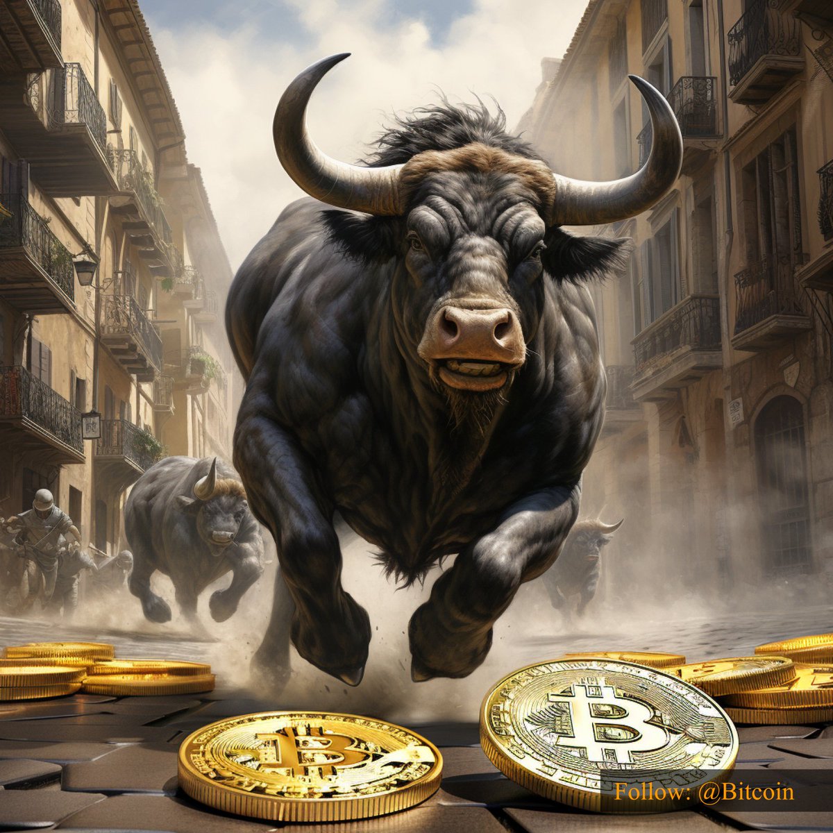 The horns of promise are about to gleam, for the bull market roars on the horizon, ready to charge into a realm of soaring values and bullish dreams. #Bitcoin    🤘