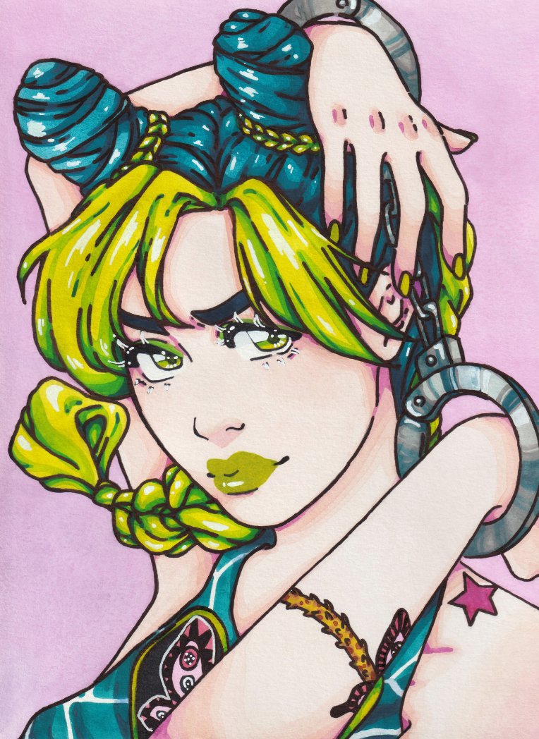 bukkbianka's tweet photo. 🦋 Jolyne Cujoh 🦋

I made this fanart because I love #JoJosBizarreAdventure 😍

#JolyneCujoh #stoneocean #fanart https://t.co/zN4BLpPDC3