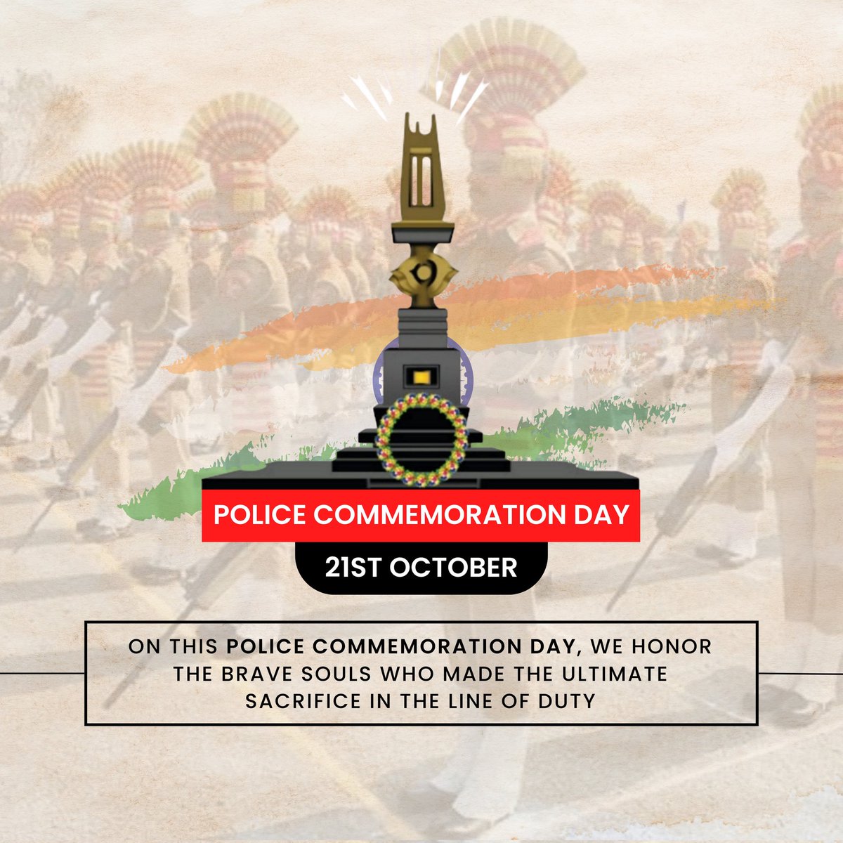 As we observe the #PoliceCommemorationDay , we pay tribute to the courageous Martyrs who made the ultimate sacrifice in the line of duty. We extend our support to the families of these bravehearts, let us recommit ourselves to serving our beloved motherland. 🇮🇳
#PoliceMartyrsDay