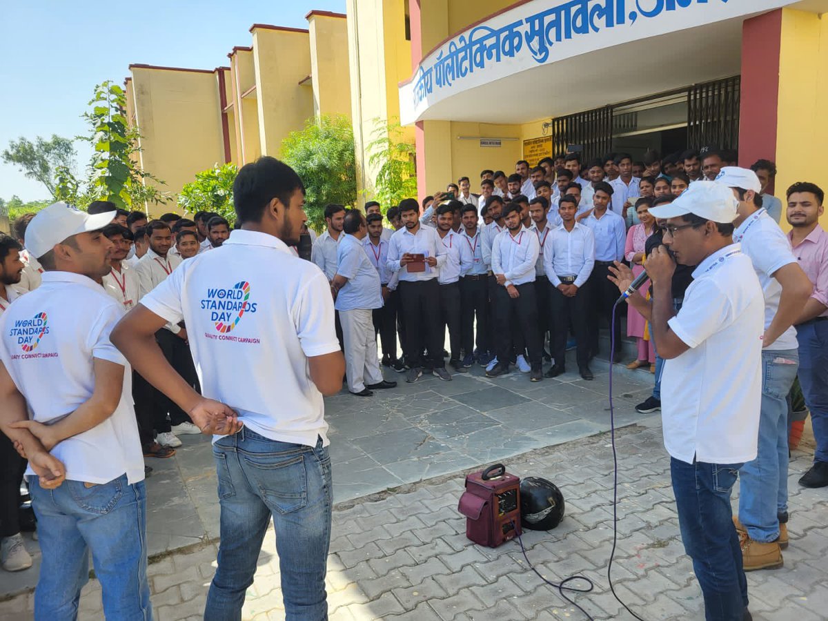 IndianStandards's tweet image. #BIS organized Youth to Youth connect and Nukkad Natak at Govt. Polytechnic sutavli to celebrate WSD23. This event was organised by #Ghaziabad BO with participation of more than 50 students &amp;amp; faculty members. The students were educated about the #BISCare &amp;amp; #BISQualityConnect app.