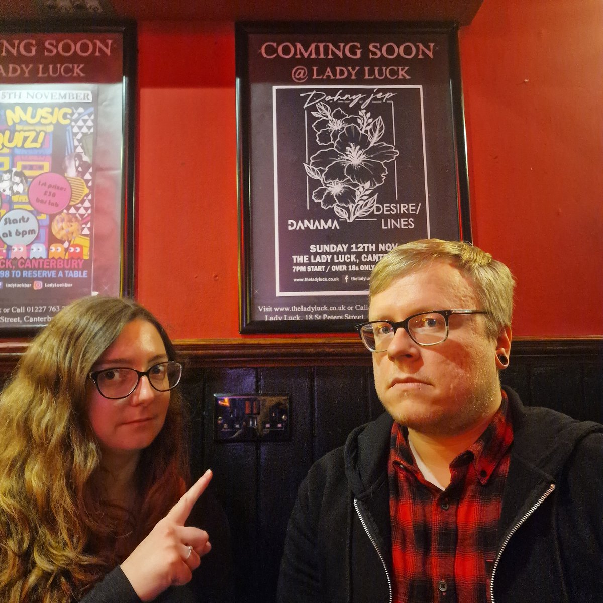 Desire_Lines_'s tweet photo. We were ecstatic to see a poster for the 12 November gig up in the @TheLadyLuckBar last night https://t.co/ZwNqYeqOXF