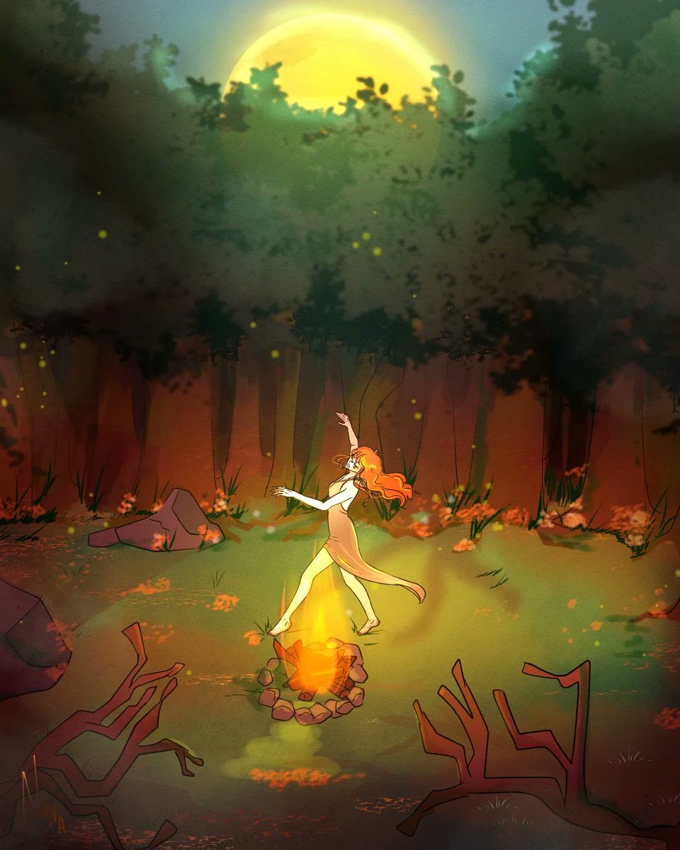 Day 20: Moonrise 
#digitalart #HuionHauntober2023 #illustration #witch #inktober2023