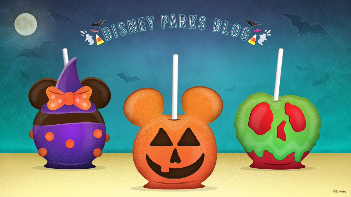 DisneyParks's tweet photo. A wallpaper so cute, it's scary! 🎃 Treat your computer and tablet to our favorite Halloween Disney candy apples, in celebration of National Apple Day. 🍏 https://t.co/uAK7uCu2Uj https://t.co/kdE4kURXzX