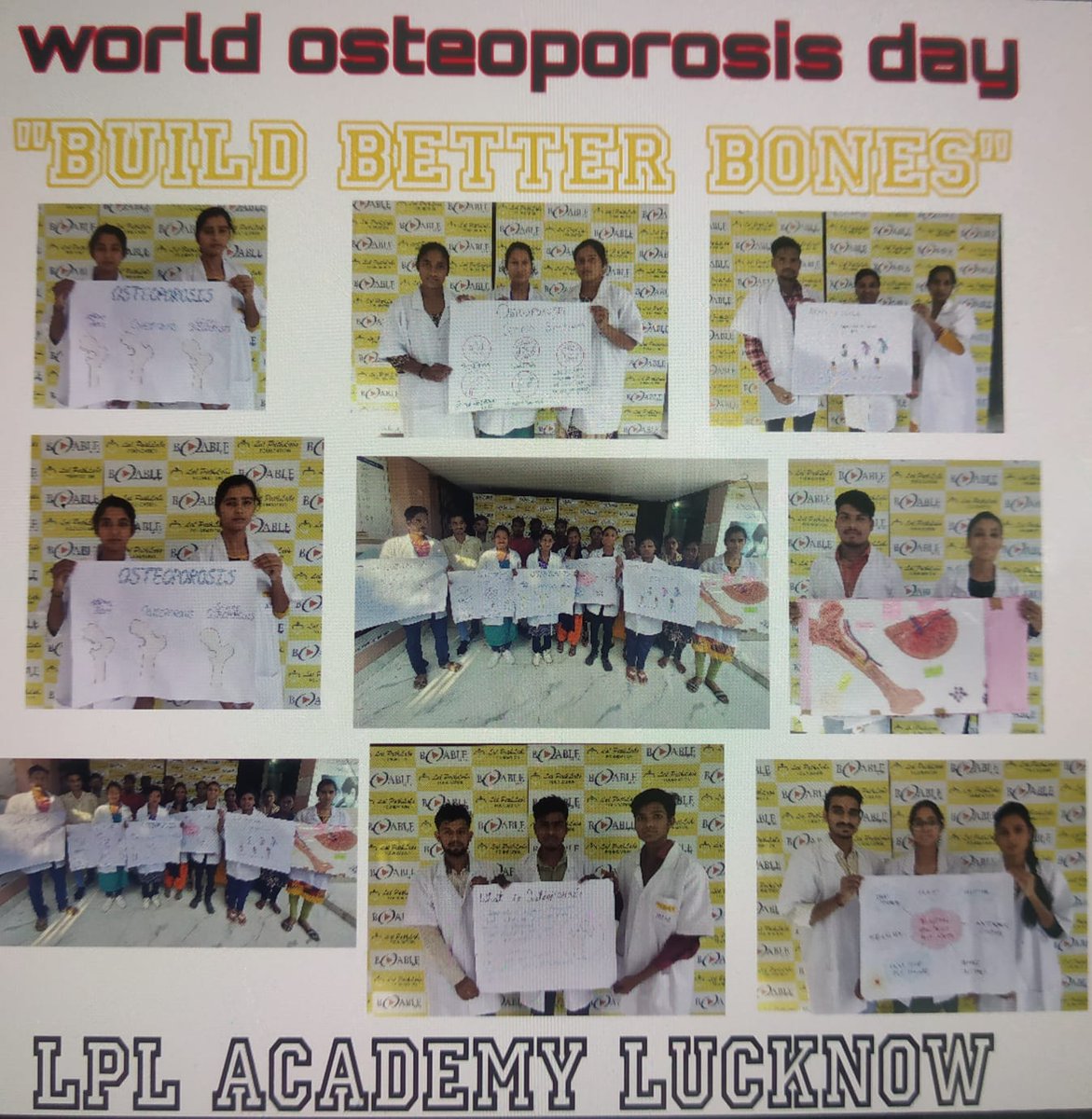 Students of our #Phlebotomy #SkillBuilding Centre in Lucknow celebrated #WorldOsteoporosisDay  on October 20 through chart presentation. The theme of 2023 was “Build Better Bones.”