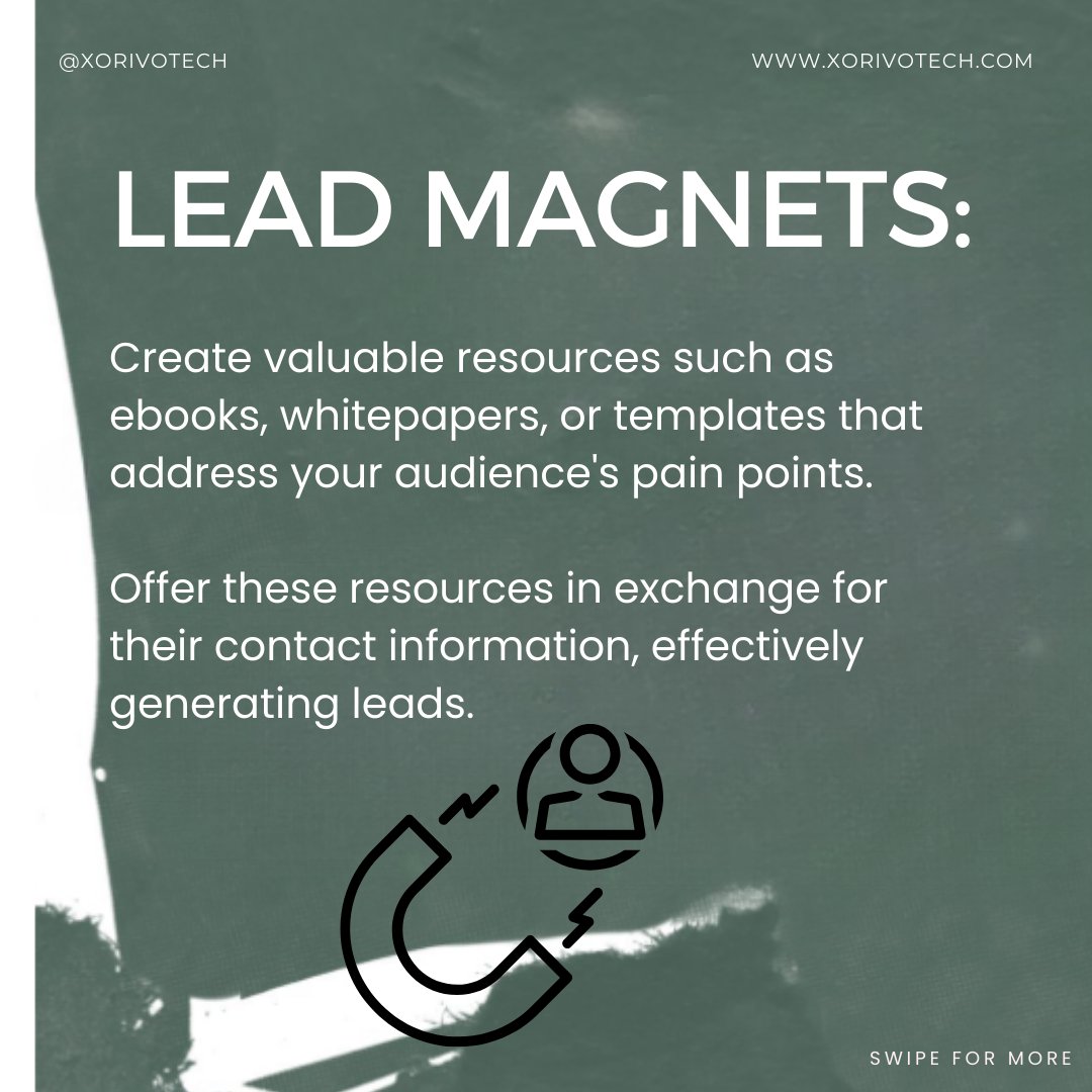 xorivotech's tweet photo. 🚀 Ready to master lead generation on social media? 

Dive into Targeted Ad Campaigns, the precision tool of the trade. 

Create Lead Magnets that address pain points and exchange them for contact info, a lead goldmine. 

Elevate interaction with Interactive Posts, sparking engagement and gathering priceless data. 

Share your tips below!

#LeadGeneration #SocialMedia #DigitalMarketing #InteractiveContent #RealEstate #AustraliaBusiness #TwitterAds #EngagementBoost #AudienceInsights #SocialMediaManagement