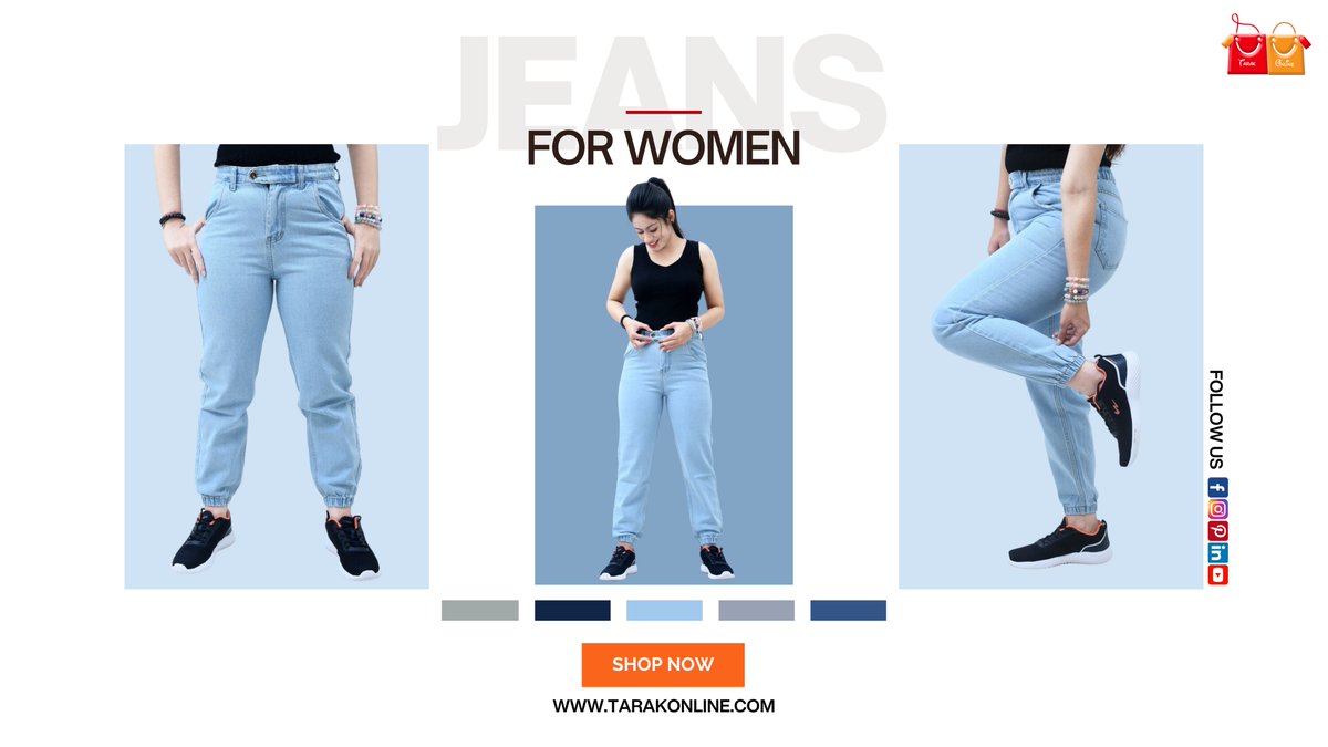 thetarakonline's tweet image. Don't miss this great offer! Upgrade your denim collection with our women's jeans, now available at TarakOnline Company with an incredible 25% discount.👖👚🌟
#Everydaydenim #Fashionessentials #Jeanslover #Jeansobsessed
