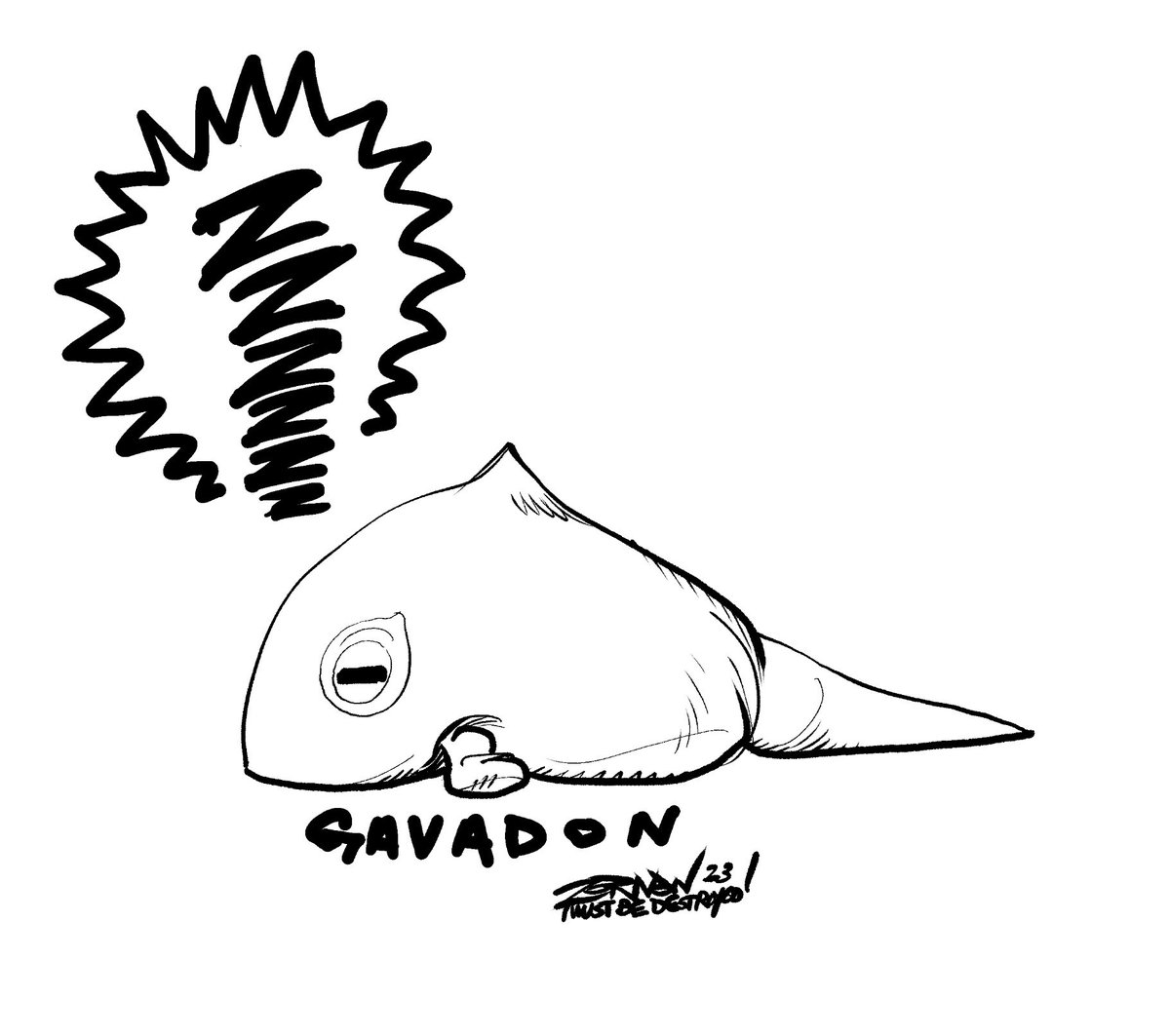 Zornow13's tweet photo. I see #Gavadon has made his return in the new #Ultraman series! Gavadon is literally one of the best #Kaiju ! So I had to make this new little #sketch #art #monster #zornowmustbedestroyed https://t.co/pohASP019E