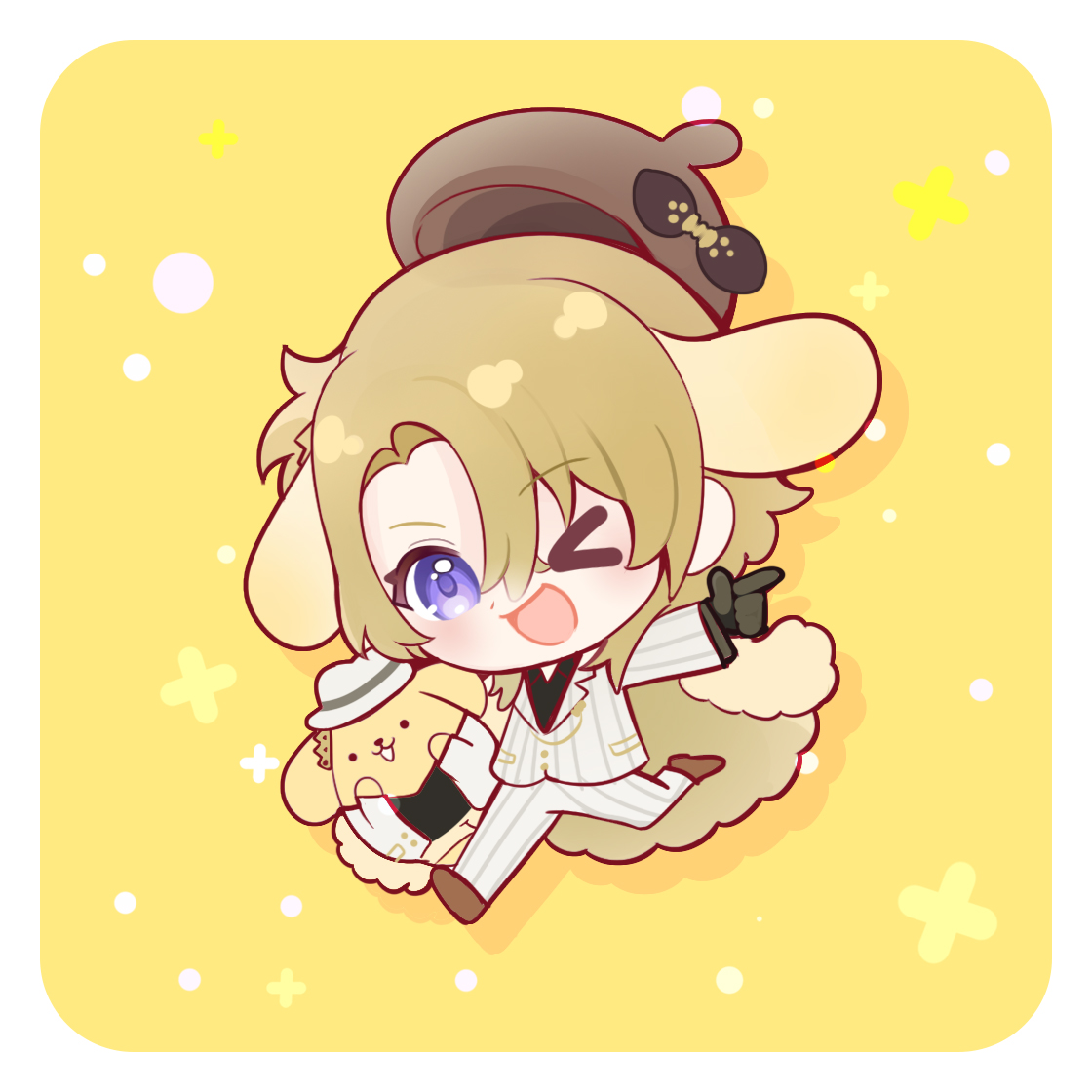 Tong7611's tweet photo. Cute！😊💛💜💙❤️
#Luxiem  #Ikenography  #drawluca #YaminoArt #Akurylic https://t.co/HgB4e2krET