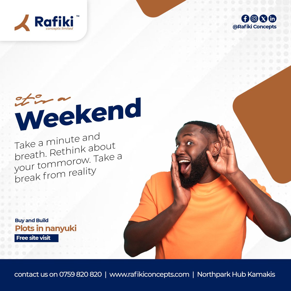 Wishing you all a blessed weekend. Invest with a reliable land banking company. Book a free site visit today. 

#happyweekend #investwithus #RafikiConcepts Chelsea vs Arsenal, m-pesa, weston hotel, Eve Maina,