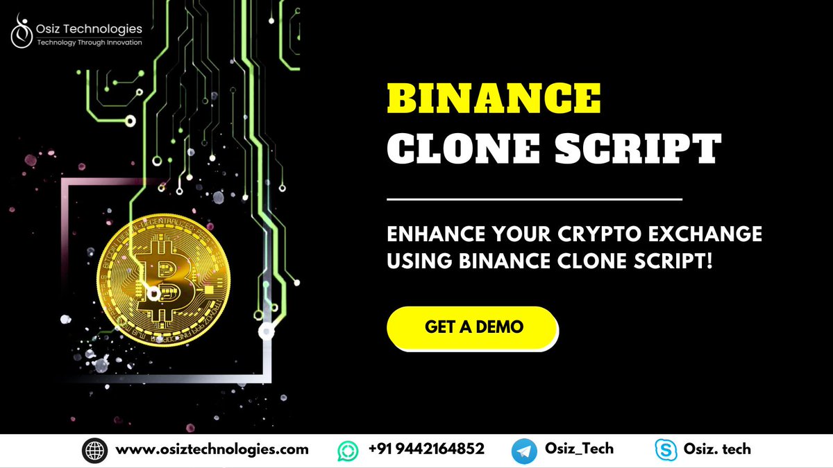 mathewbenze's tweet photo. Become a leader in the #crypto market with Osiz's #Binance clone script
Explore More >> https://t.co/jodCLfGn4o
#Cryptos #CryptoExchange #CryptoMarket #CryptoBusiness #CryptoTrading #BinanceClone #Business #Startups #Entrepreneur #Traders #Trading #India #Usa #Uk #Uae #venezuela https://t.co/3D9v2j8CKv